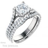 Cushion Cut Forever One Moissanite Engagement Ring #GTJ942-cushion-fo-w 6 Cushion Cut Forever One Moissanite Engagement Ring #GTJ942-cushion-fo-w
