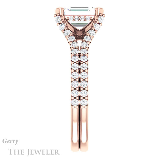 Emerald Cut Forever Brilliant Moissanite Engagement Ring #GTJ942-emerald-fb-r