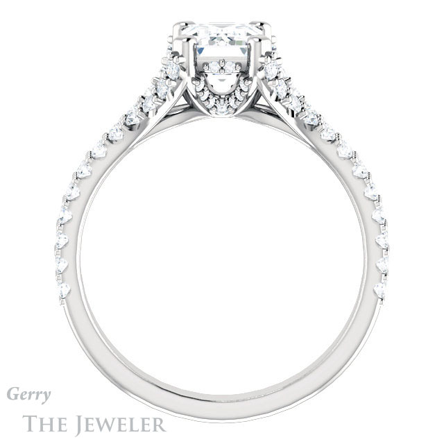Emerald Cut Forever Brilliant Moissanite Engagement Ring #GTJ942-emerald-fb-w