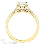 Emerald Cut Forever Brilliant Moissanite Engagement Ring #GTJ942-emerald-fb-y