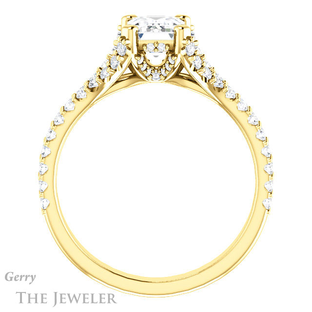 Emerald Cut Forever Brilliant Moissanite Engagement Ring #GTJ942-emerald-fb-y