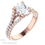 Oval Shaped Forever One Moissanite Engagement Ring #GTJ942-oval-fo-r 4 Oval Shaped Forever One Moissanite Engagement Ring #GTJ942-oval-fo-r