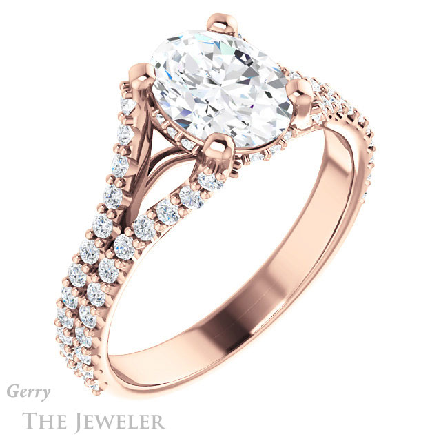 Oval Shaped Forever One Moissanite Engagement Ring #GTJ942-oval-fo-r 4 Oval Shaped Forever One Moissanite Engagement Ring #GTJ942-oval-fo-r
