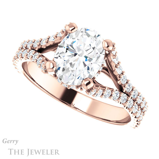 Oval Shaped Forever One Moissanite Engagement Ring #GTJ942-oval-fo-r 5 Oval Shaped Forever One Moissanite Engagement Ring #GTJ942-oval-fo-r