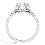 Round Cut Forever One Moissanite Engagement Ring #GTJ942-round-fo-w 2 Round Cut Forever One Moissanite Engagement Ring #GTJ942-round-fo-w