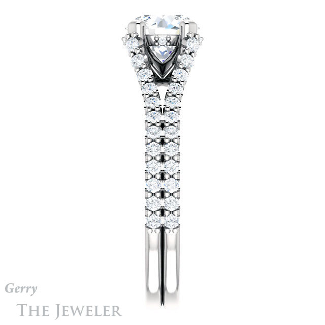 Round Cut Forever One Moissanite Engagement Ring #GTJ942-round-fo-w 3 Round Cut Forever One Moissanite Engagement Ring #GTJ942-round-fo-w