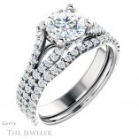 Round Cut Forever One Moissanite Engagement Ring #GTJ942-round-fo-w 6 Round Cut Forever One Moissanite Engagement Ring #GTJ942-round-fo-w