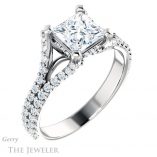 Princess Cut Forever One Moissanite Engagement Ring #GTJ942-square-fo-w 4 Princess Cut Forever One Moissanite Engagement Ring #GTJ942-square-fo-w