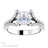 Princess Cut Forever One Moissanite Engagement Ring #GTJ942-square-fo-w 1 Princess Cut Forever One Moissanite Engagement Ring #GTJ942-square-fo-w