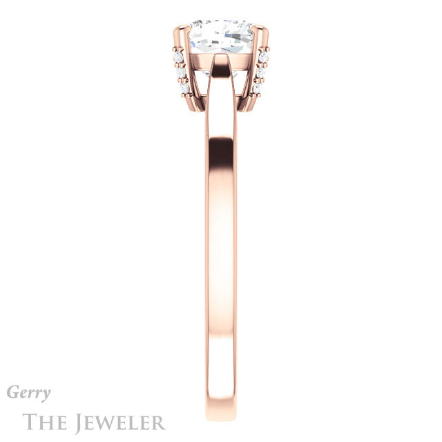 Cushion Cut Forever One Moissanite Engagement Ring #GTJ943-cushion-fo-r