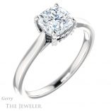 Cushion Cut Forever One Moissanite Engagement Ring #GTJ943-cushion-fo-w 4 Cushion Cut Forever One Moissanite Engagement Ring #GTJ943-cushion-fo-w