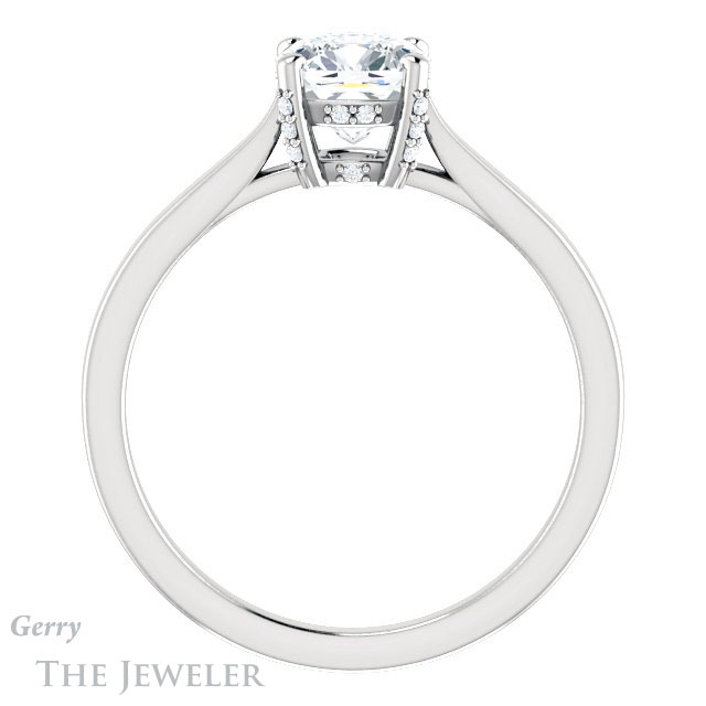 Cushion Cut Forever One Moissanite Engagement Ring #GTJ943-cushion-fo-w 2 Cushion Cut Forever One Moissanite Engagement Ring #GTJ943-cushion-fo-w