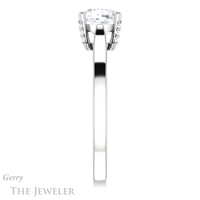 Cushion Cut Forever One Moissanite Engagement Ring #GTJ943-cushion-fo-w 3 Cushion Cut Forever One Moissanite Engagement Ring #GTJ943-cushion-fo-w