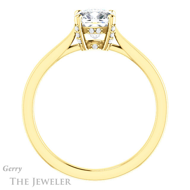 Cushion Cut Forever One Moissanite Engagement Ring #GTJ943-cushion-fo-y