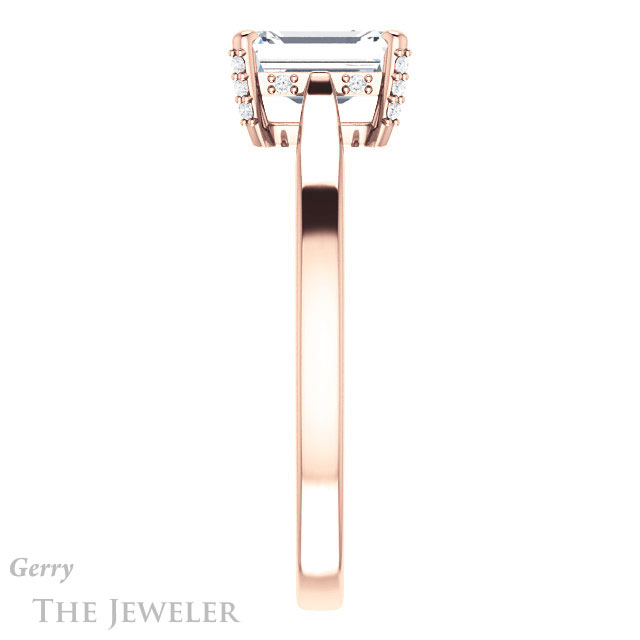 Emerald Cut Forever One Moissanite Engagement Ring #GTJ943-emerald-fb-r 3 Emerald Cut Forever Brilliant Moissanite Engagement Ring #GTJ943-emerald-fb-r
