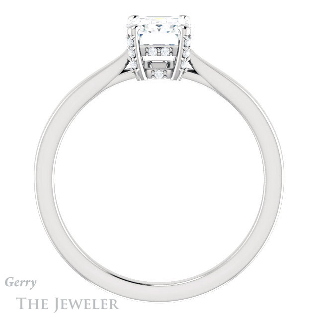 Emerald Cut Forever Brilliant Moissanite Engagement Ring #GTJ943-emerald-fb-w