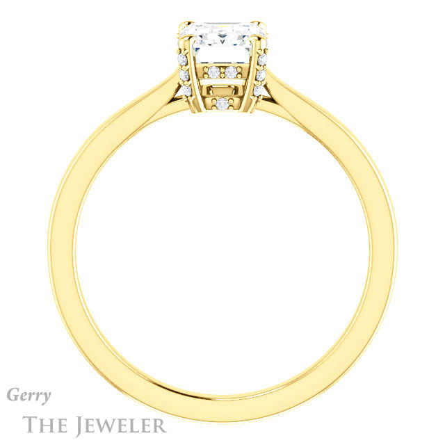 Emerald Cut Forever One Moissanite Engagement Ring #GTJ943-emerald-fb-y 2 Emerald Cut Forever Brilliant Moissanite Engagement Ring #GTJ943-emerald-fb-y