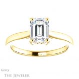 Emerald Cut Forever One Moissanite Engagement Ring #GTJ943-emerald-fb-y 1 Emerald Cut Forever Brilliant Moissanite Engagement Ring #GTJ943-emerald-fb-y