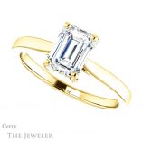 Emerald Cut Forever One Moissanite Engagement Ring #GTJ943-emerald-fb-y 5 Emerald Cut Forever Brilliant Moissanite Engagement Ring #GTJ943-emerald-fb-y