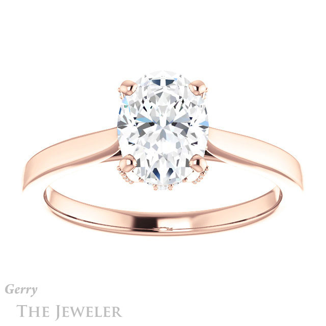 Oval Shaped Forever One Moissanite Engagement Ring #GTJ943-oval-fo-r
