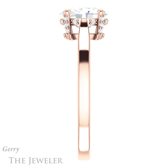 Oval Shaped Forever One Moissanite Engagement Ring #GTJ943-oval-fo-r