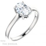 Oval Shaped Forever One Moissanite Engagement Ring #GTJ943-oval-fo-w