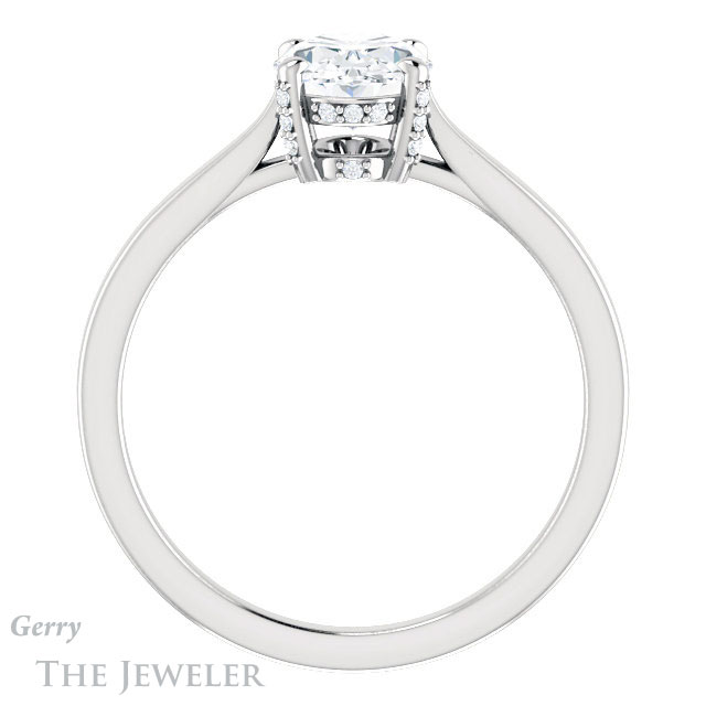 Oval Shaped Forever One Moissanite Engagement Ring #GTJ943-oval-fo-w