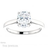 Oval Shaped Forever One Moissanite Engagement Ring #GTJ943-oval-fo-w