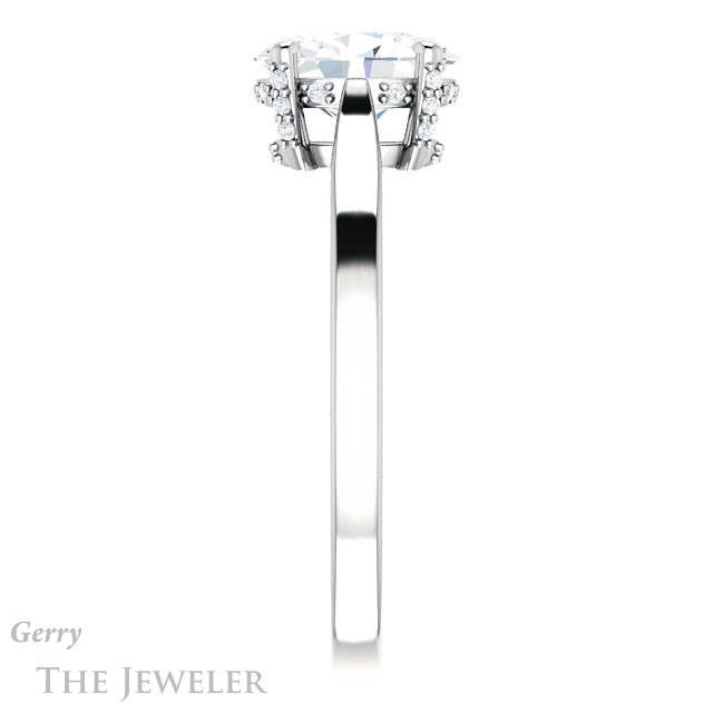 Oval Shaped Forever One Moissanite Engagement Ring #GTJ943-oval-fo-w