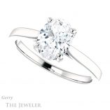 Oval Shaped Forever One Moissanite Engagement Ring #GTJ943-oval-fo-w