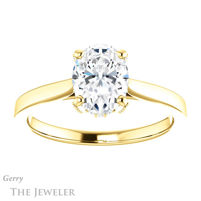 Oval Shaped Forever One Moissanite Engagement Ring #GTJ943-oval-fo-y 1 Oval Shaped Forever One Moissanite Engagement Ring #GTJ943-oval-fo-y