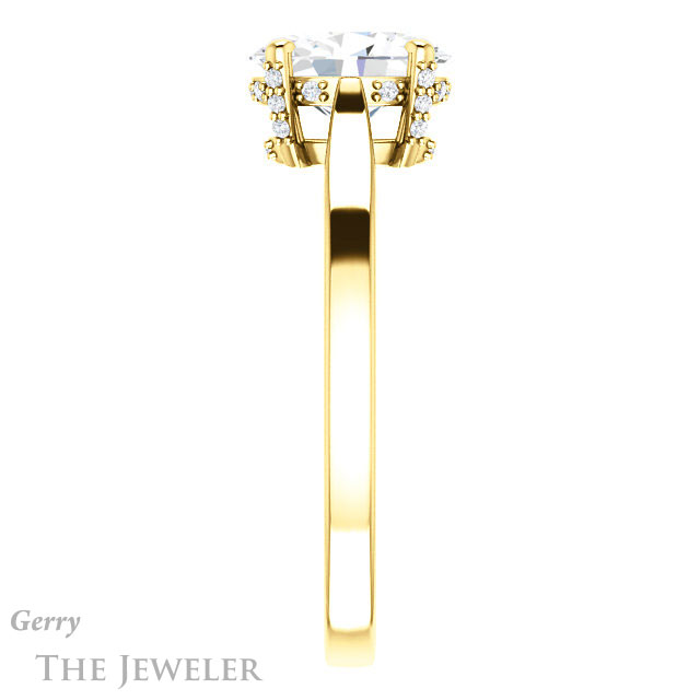 Oval Shaped Forever One Moissanite Engagement Ring #GTJ943-oval-fo-y 3 Oval Shaped Forever One Moissanite Engagement Ring #GTJ943-oval-fo-y