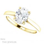 Oval Shaped Forever One Moissanite Engagement Ring #GTJ943-oval-fo-y 5 Oval Shaped Forever One Moissanite Engagement Ring #GTJ943-oval-fo-y