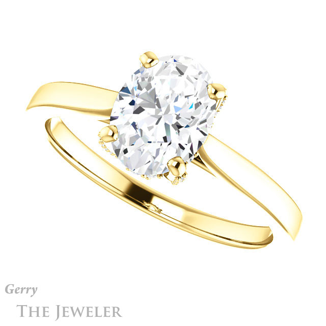 Oval Shaped Forever One Moissanite Engagement Ring #GTJ943-oval-fo-y 5 Oval Shaped Forever One Moissanite Engagement Ring #GTJ943-oval-fo-y