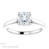 Round Cut Forever One Moissanite Engagement Ring #GTJ943-round-fo-w