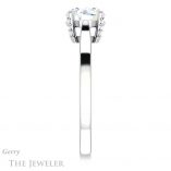 Round Cut Forever One Moissanite Engagement Ring #GTJ943-round-fo-w