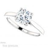 Round Cut Forever One Moissanite Engagement Ring #GTJ943-round-fo-w