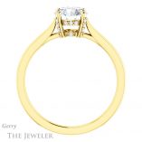 Round Cut Forever One Moissanite Engagement Ring #GTJ943-round-fo-y