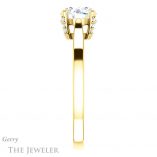 Round Cut Forever One Moissanite Engagement Ring #GTJ943-round-fo-y