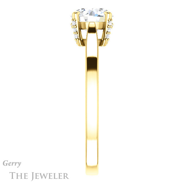Round Cut Forever One Moissanite Engagement Ring #GTJ943-round-fo-y