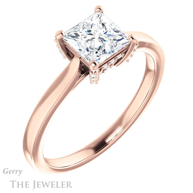 Princess Cut Forever One Moissanite Engagement Ring #GTJ943-square-fo-r