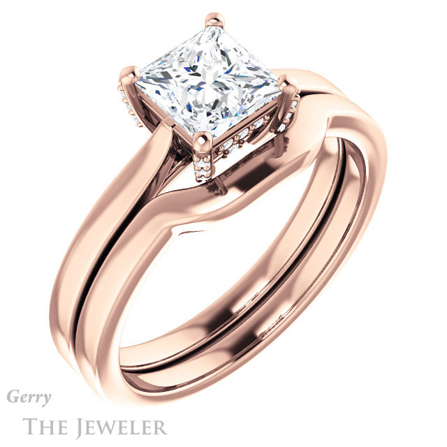 Princess Cut Forever One Moissanite Engagement Ring #GTJ943-square-fo-r
