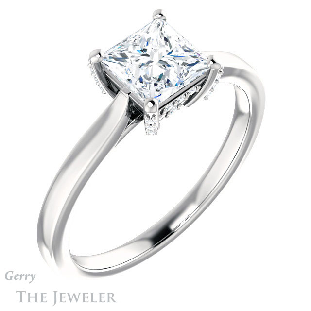 Princess Cut Forever One Moissanite Engagement Ring #GTJ943-square-fo-w 4 Princess Cut Forever One Moissanite Engagement Ring #GTJ943-square-fo-w