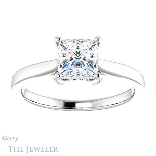 Princess Cut Forever One Moissanite Engagement Ring #GTJ943-square-fo-w 1 Princess Cut Forever One Moissanite Engagement Ring #GTJ943-square-fo-w