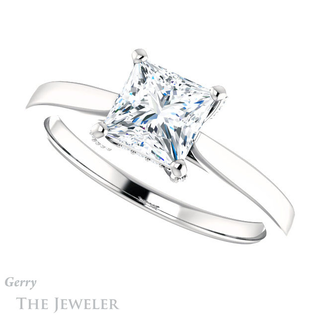 Princess Cut Forever One Moissanite Engagement Ring #GTJ943-square-fo-w 5 Princess Cut Forever One Moissanite Engagement Ring #GTJ943-square-fo-w