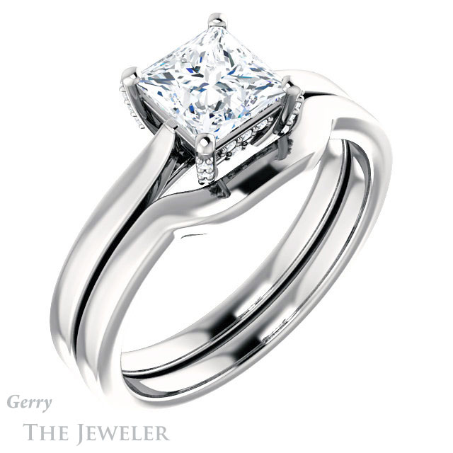 Princess Cut Forever One Moissanite Engagement Ring #GTJ943-square-fo-w 6 Princess Cut Forever One Moissanite Engagement Ring #GTJ943-square-fo-w