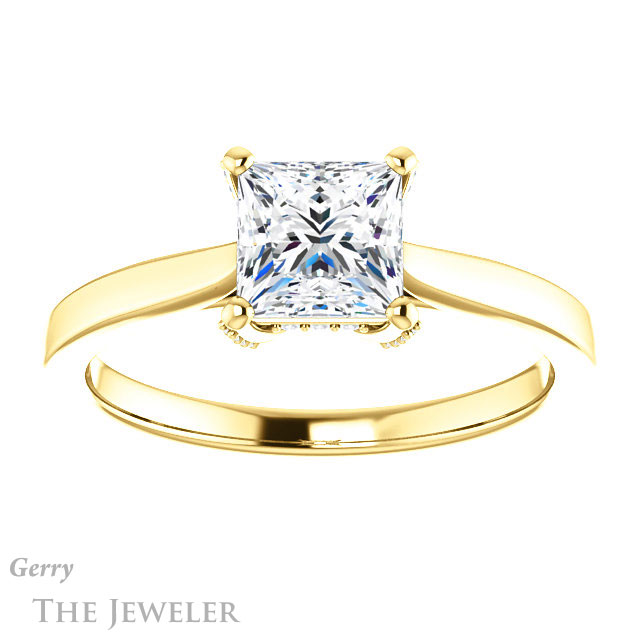 Princess Cut Forever One Moissanite Engagement Ring #GTJ943-square-fo-y 1 Princess Cut Forever One Moissanite Engagement Ring #GTJ943-square-fo-y