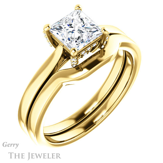 Princess Cut Forever One Moissanite Engagement Ring #GTJ943-square-fo-y 6 Princess Cut Forever One Moissanite Engagement Ring #GTJ943-square-fo-y