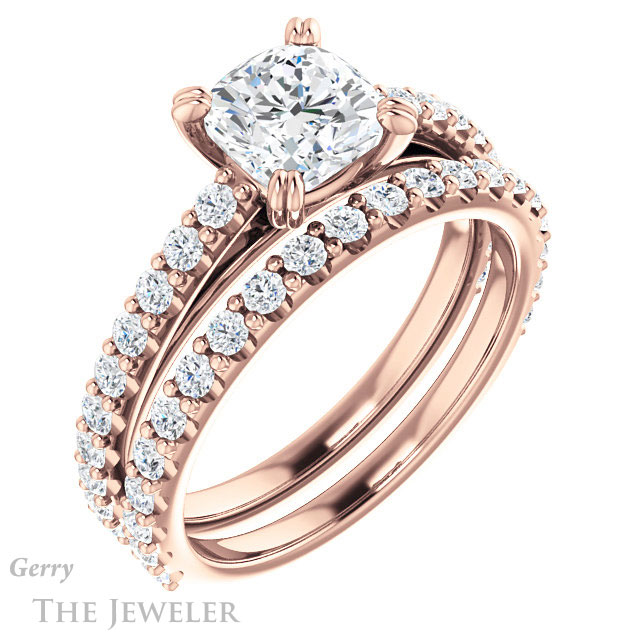 Cushion Cut Forever One Moissanite Engagement Ring #GTJ944-cushion-fo-r