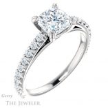Cushion Cut Forever One Moissanite Engagement Ring #GTJ944-cushion-fo-w 4 Cushion Cut Forever One Moissanite Engagement Ring #GTJ944-cushion-fo-w